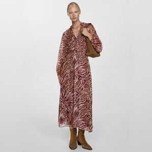 NWT MANGO Long Printed Dress